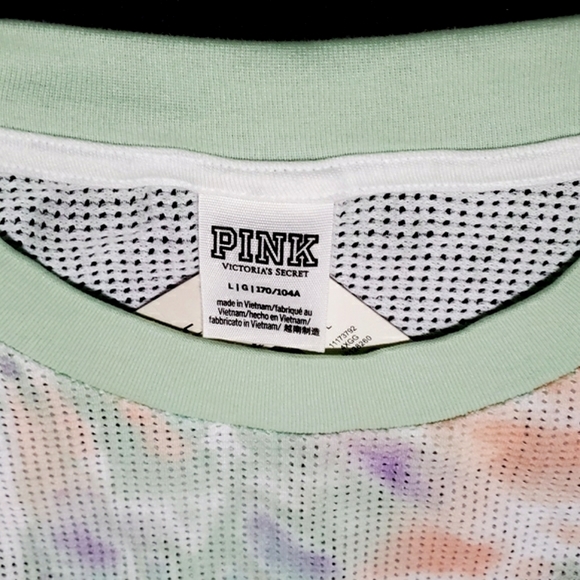 💚Tie Dye Mesh Slouchy Over-sized Crew Top💚 - Picture 3 of 4